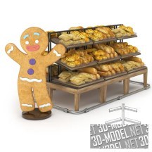 3d-модель Хлебный стеллаж и Пряня
