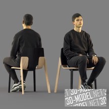 3d-модель Мужчина в сидячей позе