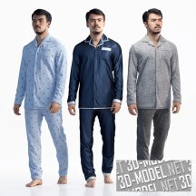 3d-модель Мужчина в пижаме (три варианта)
