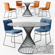 3d-модель Стул Annie и стол Vortex от Calligaris