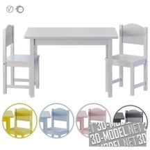 3d-модель Стол и стул IKEA SUNDVIK