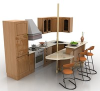3D модели: готовые кухни, мебель
