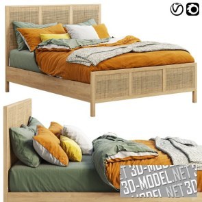 Кровать Joybird Florence с плетеным изголовьем