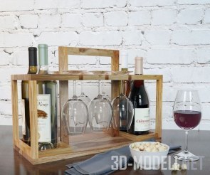 Ящик с вином и бокалами