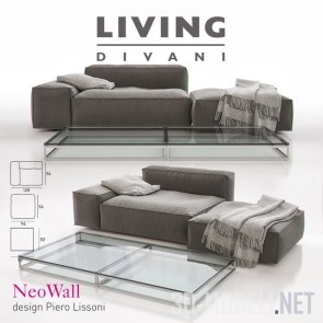 Диван и стол Living Divani NeoWall Composition II