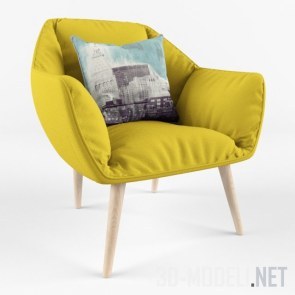 Желтое кресло в стиле лофт