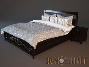 Двуспальная кровать с коваными элементами