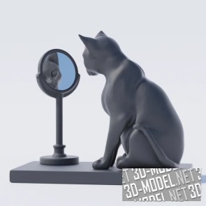Настольная фигурка «Кошка и зеркало»
