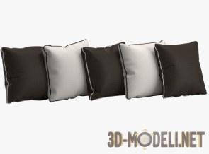 Set of white and black pillows