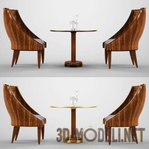 Столик и два деревянных кресла