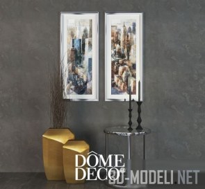 Набор от Dome Deco с картинами, вазами и столом