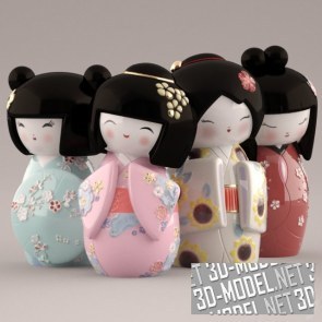Фарфоровые японские куклы Kokesh