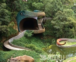 «Гнездо Кетцалькоатля» – пещера, дом, парк и скульптура