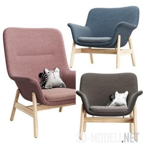 Кресло Wedbu IKEA, с подушкой-котом