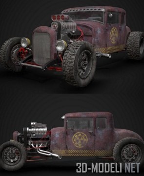 Старинный автомобиль в стиле Fallout