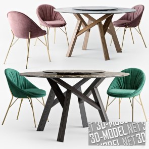 Комплект мебели стол Jungle и стулья Lilly от Calligaris