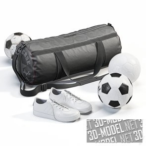 Спортивная сумка с кроссовками и мячами