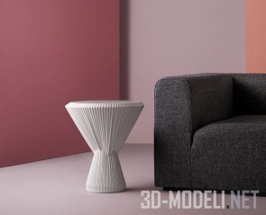Столики Plisago от Studio Besau-Marguerre, фарфор с эффектом ткани