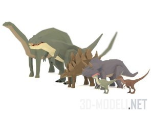 Набор анимированных динозавров