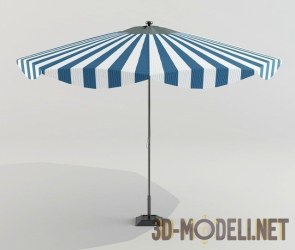 Пляжный зонт в сине-белую полоску
