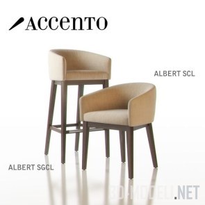 Барный стул Albert SGCL и кресло Albert SCL от Accento