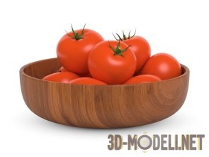 Деревянная миска с помидорами