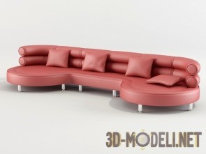 Розовый диван закругленной формы