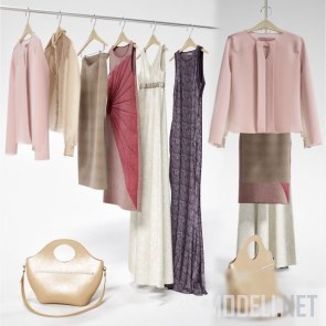 Женская одежда в розовой и бежевой гамме