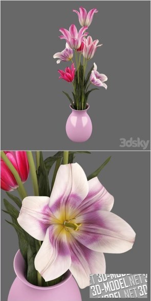 Декоративные тюльпаны в вазе