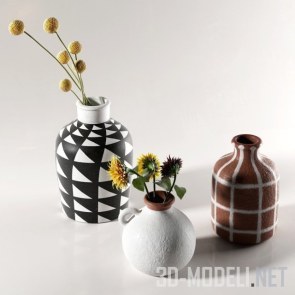 Марокканские вазы с цветами