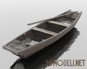 Старая рыбацкая лодка–плоскодонка