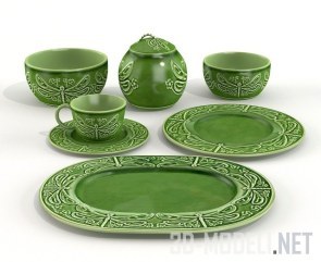 Зеленый керамический набор