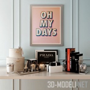 Набор интерьерного декора с постером «oh my days»