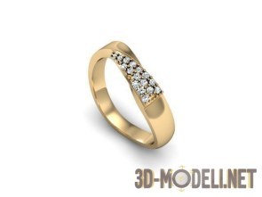Золотое кольцо с группой бриллиантов