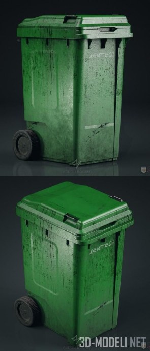 Мусорный контейнер зеленого цвета