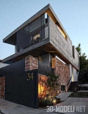Дом в Афинах с бетонными текстурами