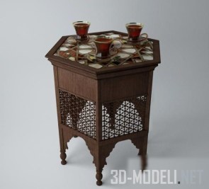 Арабский столик и чай с лимоном