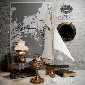 Декоративный набор Caroti c моделью корабля