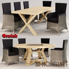 Два стола и плетеный стул Brafab