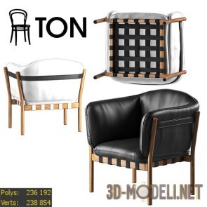 Кожаное кресло с подлокотниками Dowel от Ton