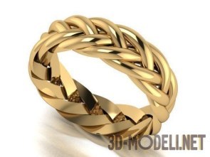 Плетеное кольцо из жёлтого металла