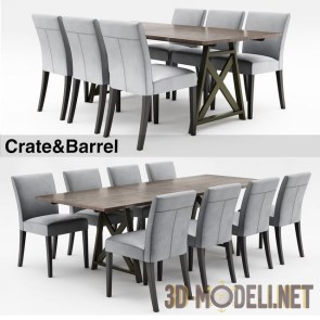 Набор мебели – стулья Lowe Pewter и стол Metra Extension