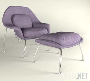 Кресло и оттоманка Womb от Eero Saarinen