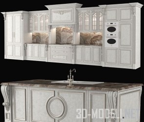 Симметричная кухонная мебель классика