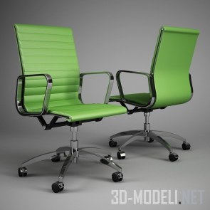 Рабочее кресло с зеленой обивкой