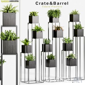 Горшки Crate&Barrel Tidore с растениями