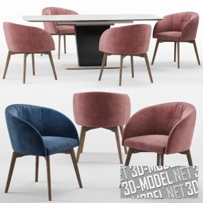 Стол Athos и стулья Rosie от calligaris connubia