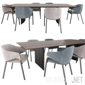 Мебельный сет со стулом Segis Hammer и столом Minotti Linha