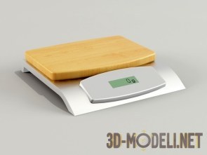 Кухонные весы с деревянной поверхностью