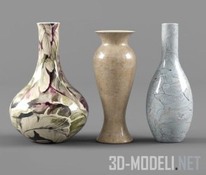 Керамические вазы, три штуки
